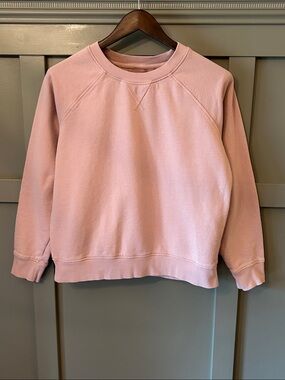 Pact Organic Cotton Downtime Crew Neck Sweatshirt Pale Mauve Pink Size Large